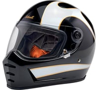 Biltwell Lane Splitter Helmet Gloss Black/White Flames 