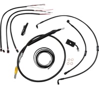 La choppers Handlebar Cable/Brake Line Kit - Quick Connect - Complete - 15" - 17" Handlebars - Midnight