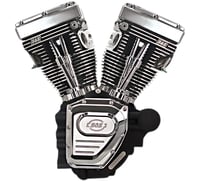 S&s cycle T124 Long Block Engine - Wrinkle Black and Chrome - Touring