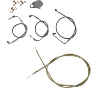 La choppers Handlebar Cable/Brake Line Kit - Quick Connect - 12" - 14" Ape Hanger Handlebars - Stainless Steel