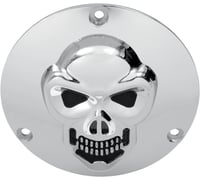 Drag specialties Skull Derby Cover - Chrome - 3 Hole