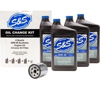 S&s cycle Oil Change Kit - Chrome Filter - '84-'99 Big Twin/'86-'22 Sportster - 4 US quarts