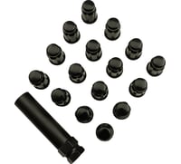 Moose utility Lug Nut - Splined - 3/8" - Black - 16 Pack