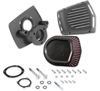 K & n Street Metal Air Intake Kit - Shaker - Black - Softail/Touring/Trike
