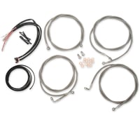 La choppers Handlebar Cable/Brake Line Kit - Complete - 15" - 17" Handlebars - Stainless