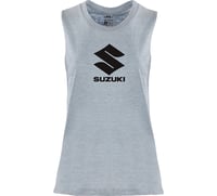 Factory Effex Women's Suzuki Idol Muscle Tank Top Light Heather Blue 