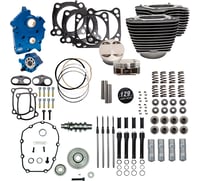 S&S Cycle 129" Power Pack - 550 Gear Drive - Oil Cooled - Wrinkle Black w/Highlight Fins - M8