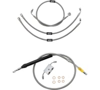 La choppers Handlebar Cable/Brake Line Kit - Quick Connect - 12" - 14" Ape Hanger Handlebars - Stainless Steel