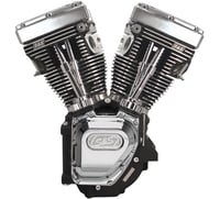 S&s cycle T124 Long Block Engine - Wrinkle Black and Chrome - Touring | Dyna