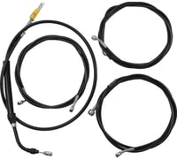 La choppers Handlebar Cable/Brake Line Kit - Complete - 12" - 14" Handlebars - Black Vinyl
