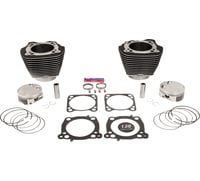 S&S Cycle 136" Cylinder Kit - 4.625" Stroke - Wrinkle Black w/Highlighted Fins - M8