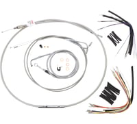 Burly brand Handlebar Cable/Brake Line Kit - Complete - 14" Ape Hanger Handlebars - Stainless Steel