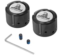 Figurati designs Axle Nut Cover - Front - Stainless Steel - Don't Tread On Me - Black