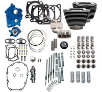 S&S Cycle 132" Power Pack - 550 Chain Drive - Oil Cooled - Black Granite w/Highlight Fins - M8