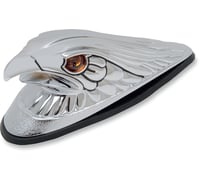 Drag specialties Eagle Head with Lights - Amber Eyes - Large - Chrome
