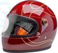 Biltwell Gringo S Helmet   Flames   Gloss Garnet Red 