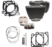 S&S Cycle Cylinder Kit - 4.375" Stroke - Wrinkle Black w/Highlights - M8