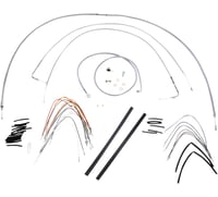 Burly brand Handlebar Cable/Brake Line Kit - Complete - 14" Ape Hanger Handlebars - Stainless Steel