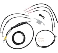 La choppers Handlebar Cable/Brake Line Kit - Quick Connect - Complete - 15" - 17" Handlebars - Black