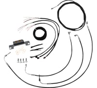 La choppers Handlebar Cable/Brake Line Kit - Complete - Stock Handlebars - Black Vinyl
