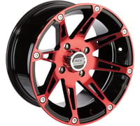 Moose utility Wheel - 387X - Front - Anodized Red/Black - 12x7 - 4/110 - 4+3