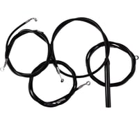 La choppers Handlebar Cable/Brake Line Kit - Complete - 12" - 14" Handlebars - Black Vinyl