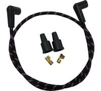 Drag specialties Plug Wires - Braided - Black/Pink