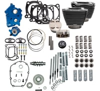 S&S Cycle 132" Power Pack - 550 Gear Drive - Water Cooled - Black Granite w/Highlight Fins - M8