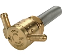 Golan products "Click-Slick" Fuel Petcock - Forward - Raw Brass - 22mm