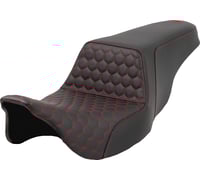 Saddlemen Step-Up Seat - Honeycomb - Red Stitching - FL '08-'23