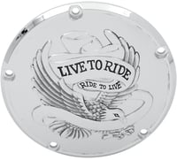 Drag specialties Live to Ride Derby Cover - 5-Hole - Chrome