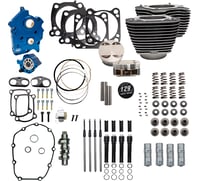 S&S Cycle 129" Power Pack - 550 Chain Drive - Oil Cooled - Wrinkle Black w/Highlight Fins - M8
