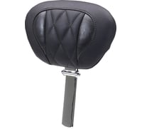 Mustang Deluxe Driver Backrest - Diamond - Black Stitching - FLT/FLH '23-'25