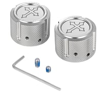 Figurati designs Axle Nut Cover - Front - Stainless Steel - Cross - Silver