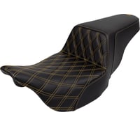 Saddlemen Step-Up Seat - Front Lattice Stitch - Gold Stitch - FLH/FLT '08-'23