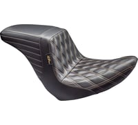 LE Pera Kickflip Up Front Seat - Double Diamond w/ Chestnut Thread - Black - FL/FX '18-'24