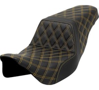 Saddlemen Step-Up Seat - Lattice Stitch - Gold Stitch - FLH/FLT '08-'23