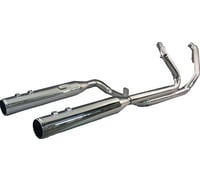Khrome werks 2-into-2 Dominator Exhaust System with 4-1/2" Mufflers - Chrome with Race Tip - Twin Cam