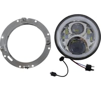 Custom dynamics 7" Headlamp - with Mounting Ring - Chrome