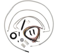 La choppers Handlebar Cable/Brake Line Kit - Complete - 12" - 14" Handlebars - Stainless