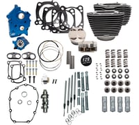 S&S Cycle 129" Power Pack - 550 Chain Drive - Oil Cooled - Wrinkle Black w/Highlight Fins - M8