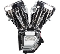 S&s cycle T143 Long Block Engine - Wrinkle Black and Chrome - Touring | Dyna