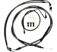 La choppers Handlebar Cable/Brake Line Kit - Quick Connect - 12" - 14" Ape Hanger Handlebars - Midnight