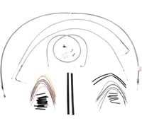 Burly brand Handlebar Cable/Brake Line Kit - Complete - 16" Ape Hanger Handlebars - Stainless Steel