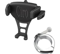 Ciro Phone Holder - Constrictor - Black - Chrome 1-1/2" Handlebar Mount
