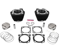 S&S Cycle 136" Cylinder Kit - 4.625" Stroke - Wrinkle Black w/o Highlighted Fins - M8