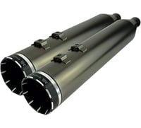 Khrome werks 4.5" Mufflers for Touring - Smoked Chrome with Tracer