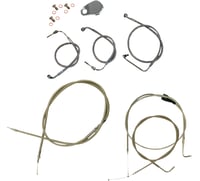 La choppers Handlebar Cable/Brake Line Kit - 12" - 14" Ape Hanger Handlebars - Stainless Steel