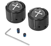 Figurati designs Axle Nut Cover - Front - Stainless Steel - Cross - Black