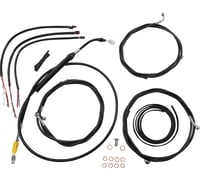 La choppers Handlebar Cable/Brake Line Kit - Complete - 18" - 20" Handlebars - Black Vinyl